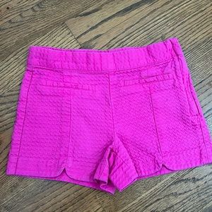 Janie and Jack I pink Rick rack jacquard hibiscus beach shorts
